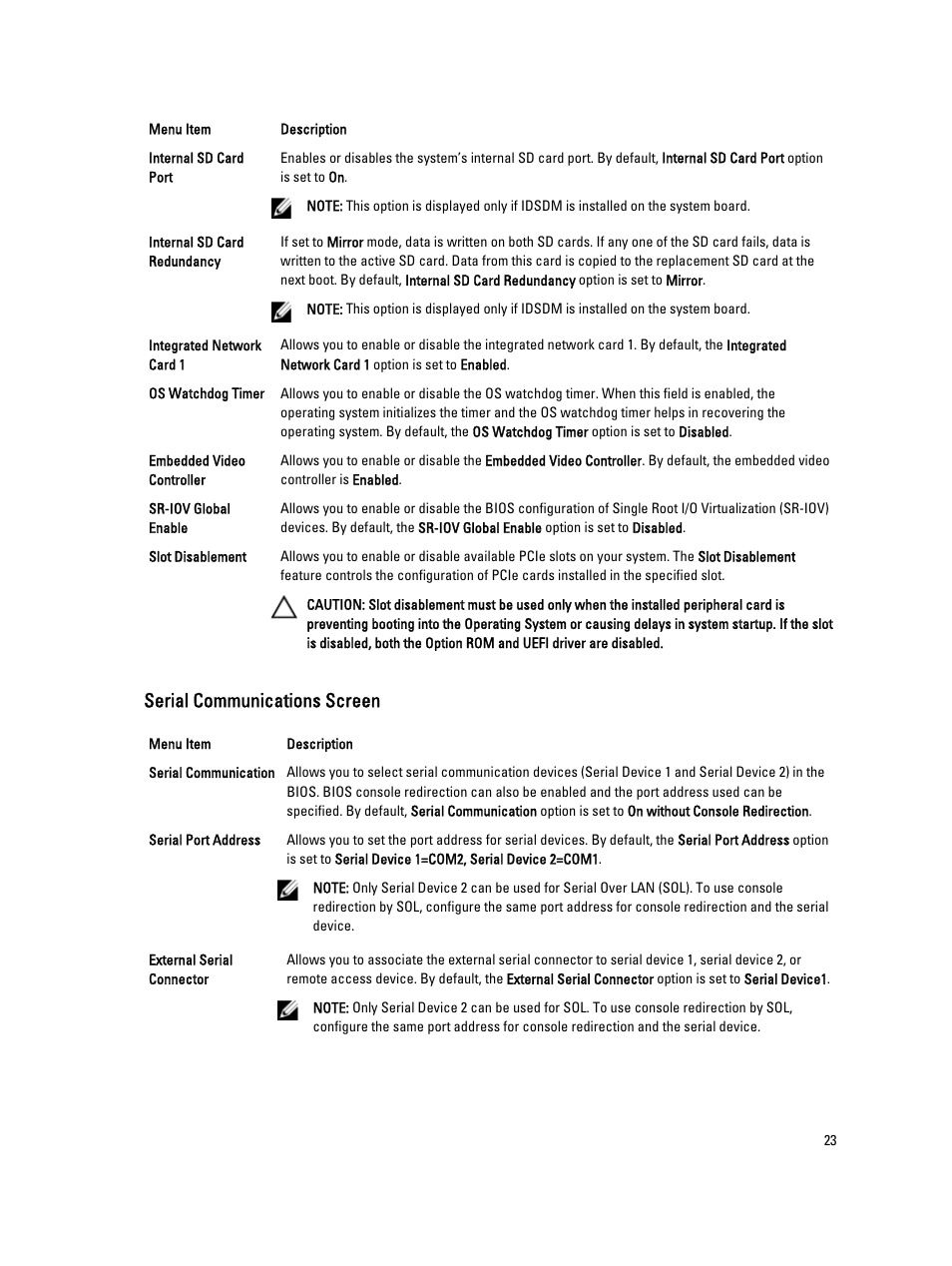 Serial communications screen | Dell PowerVault NX3200 User Manual | Page 23 / 133