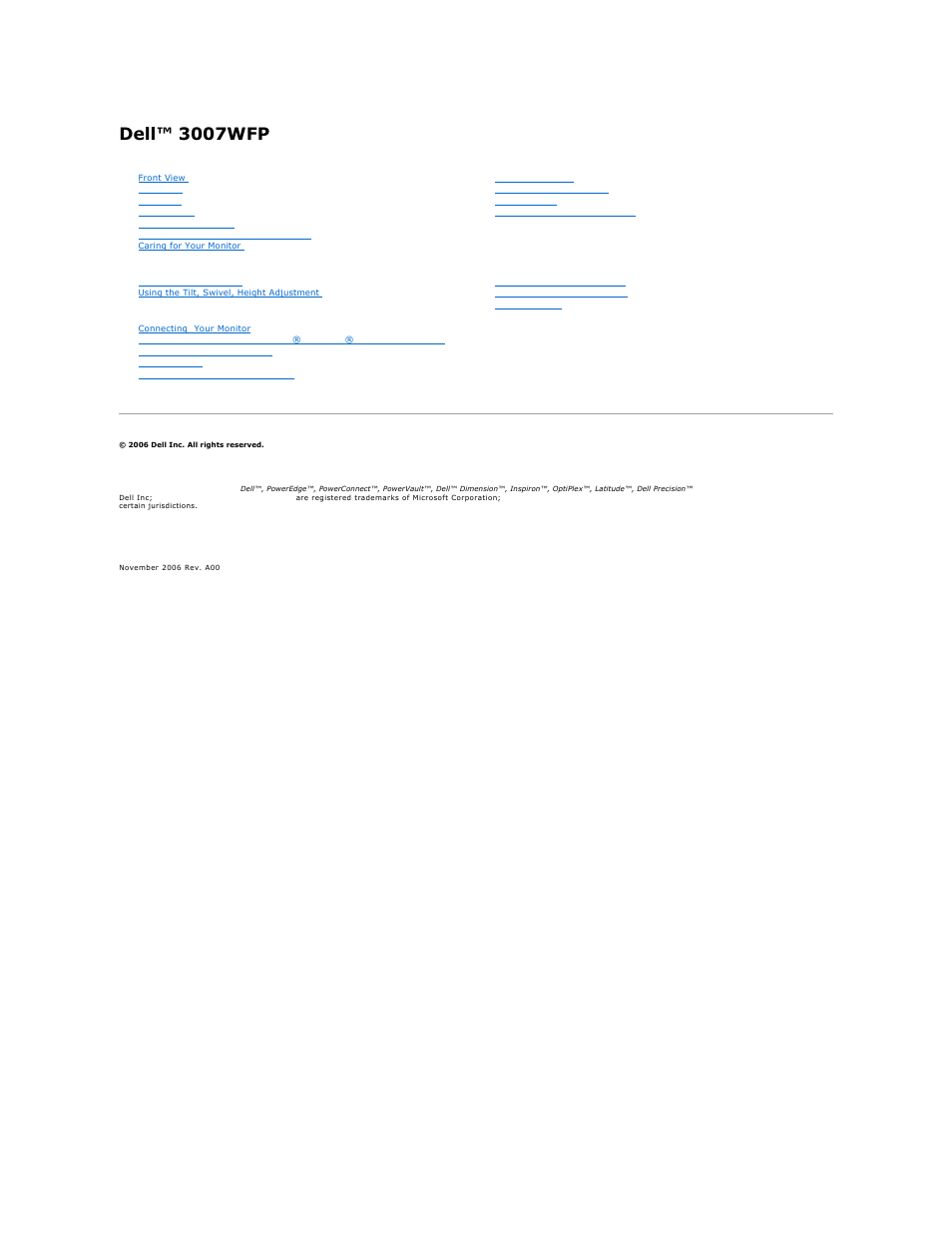 Dell 3007WFP-HC Monitor User Manual | 25 pages