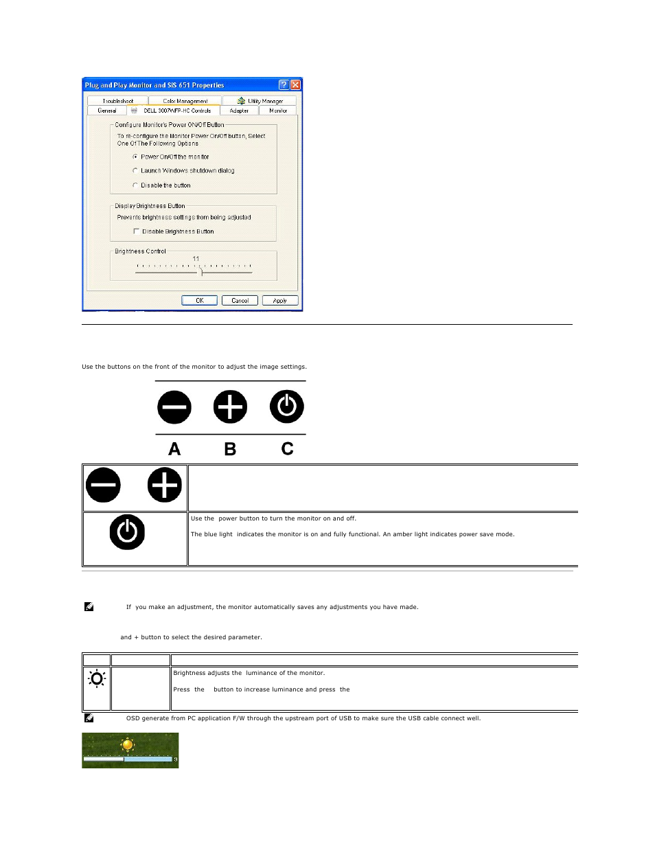 Windows, Operation systems), Using the front panel buttons | Using the osd | Dell 3007WFP-HC Monitor User Manual | Page 21 / 25