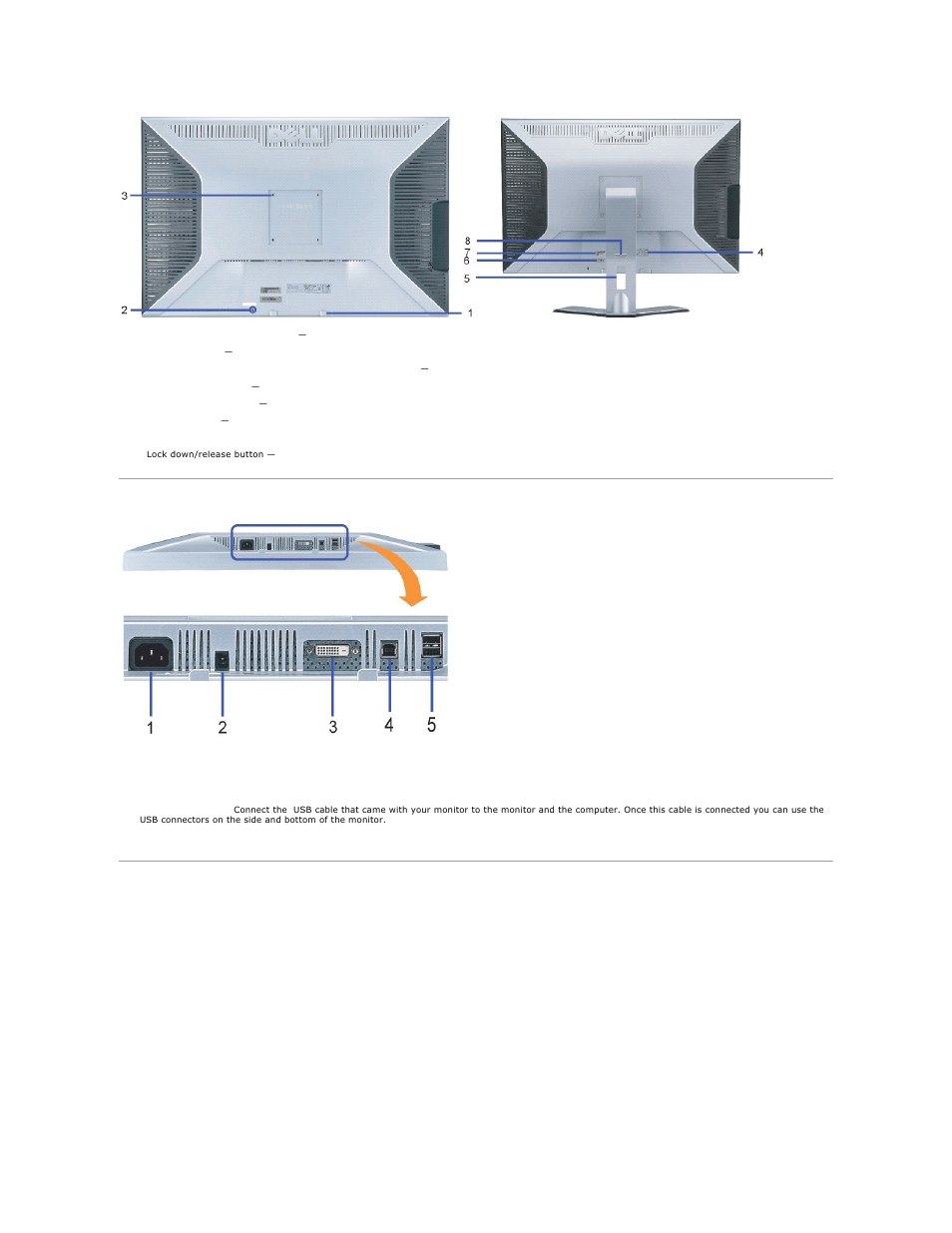 Bottom view, Side view | Dell 3007WFP-HC Monitor User Manual | Page 3 / 25