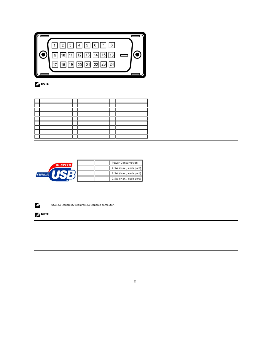 Card reader specificatoins, Card reader specifications, Universal serial bus (usb) interface | Plug and play capability | Dell 3007WFP-HC Monitor User Manual | Page 5 / 25