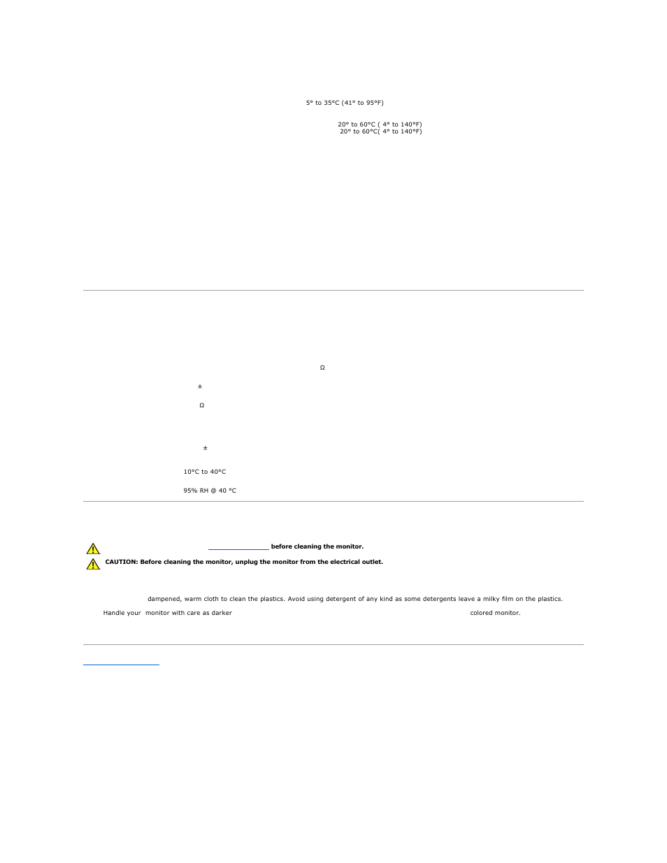 Dell soundbar (optional) specifications, Caring for your monitor | Dell 3007WFP-HC Monitor User Manual | Page 8 / 25
