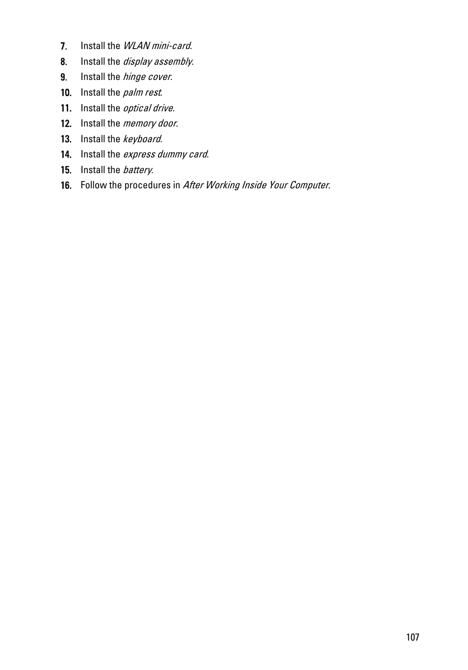 Dell Vostro 3450 (Early 2011) User Manual | Page 107 / 131