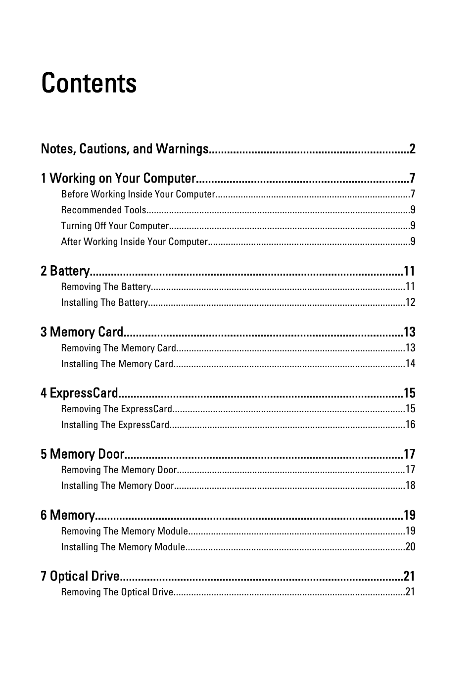 Dell Vostro 3450 (Early 2011) User Manual | Page 3 / 131
