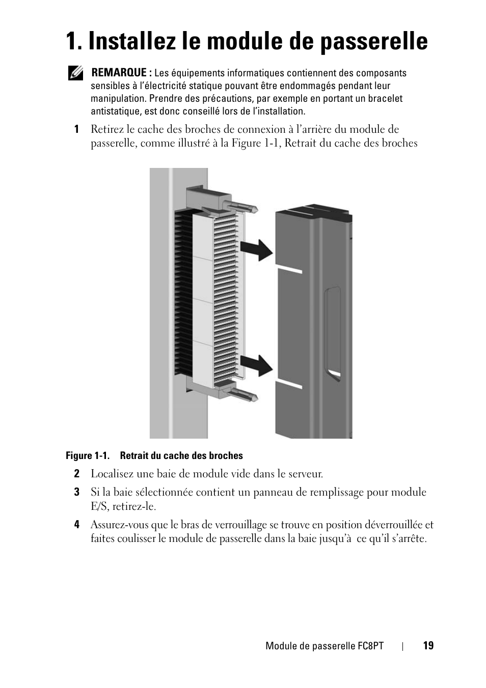 Installez le module de passerelle | Dell POWEREDGE M1000E User Manual | Page 19 / 116