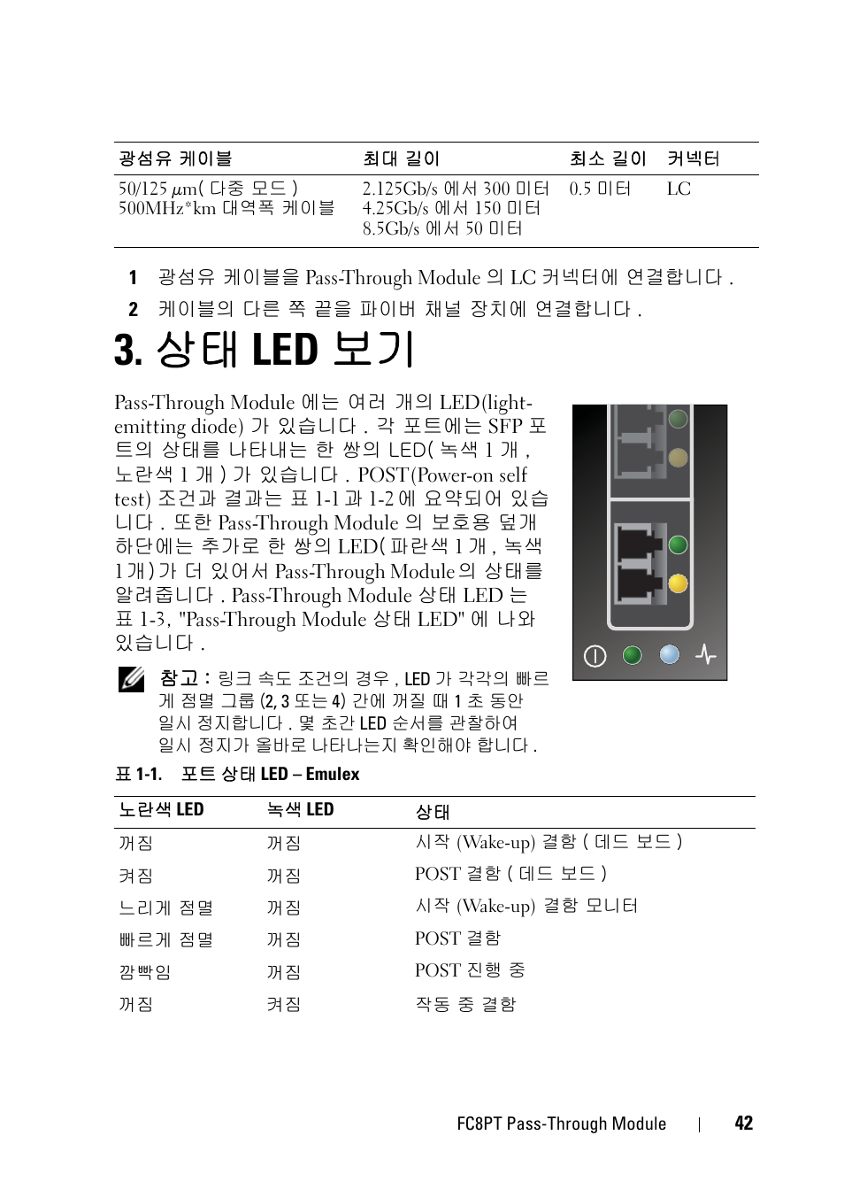 상태 led 보기 | Dell POWEREDGE M1000E User Manual | Page 42 / 116