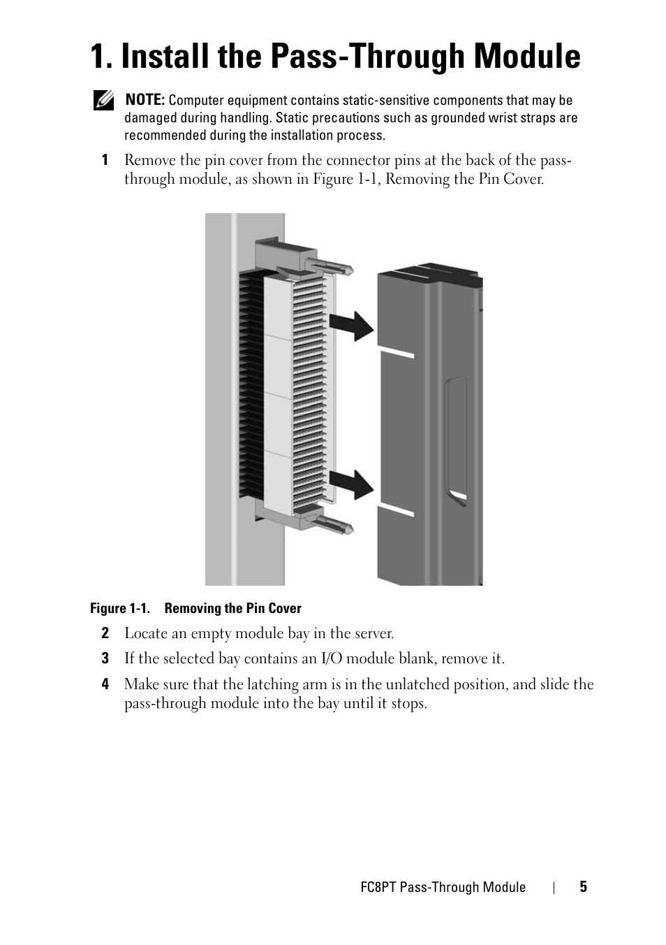 Install the pass-through module | Dell POWEREDGE M1000E User Manual | Page 5 / 116