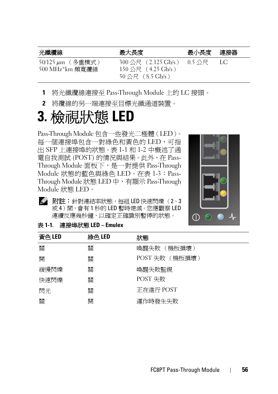 檢視狀態 led | Dell POWEREDGE M1000E User Manual | Page 56 / 116