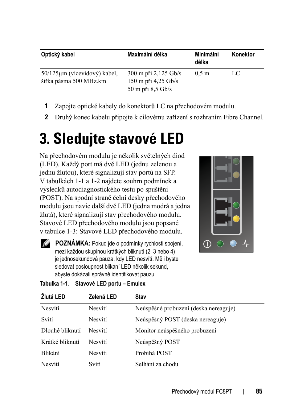 Sledujte stavové led | Dell POWEREDGE M1000E User Manual | Page 85 / 116