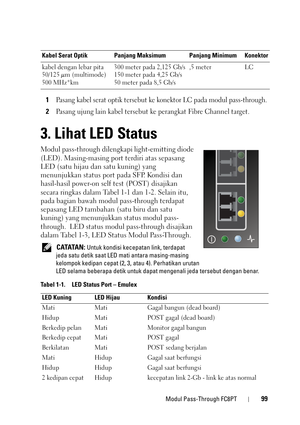 Lihat led status | Dell POWEREDGE M1000E User Manual | Page 99 / 116