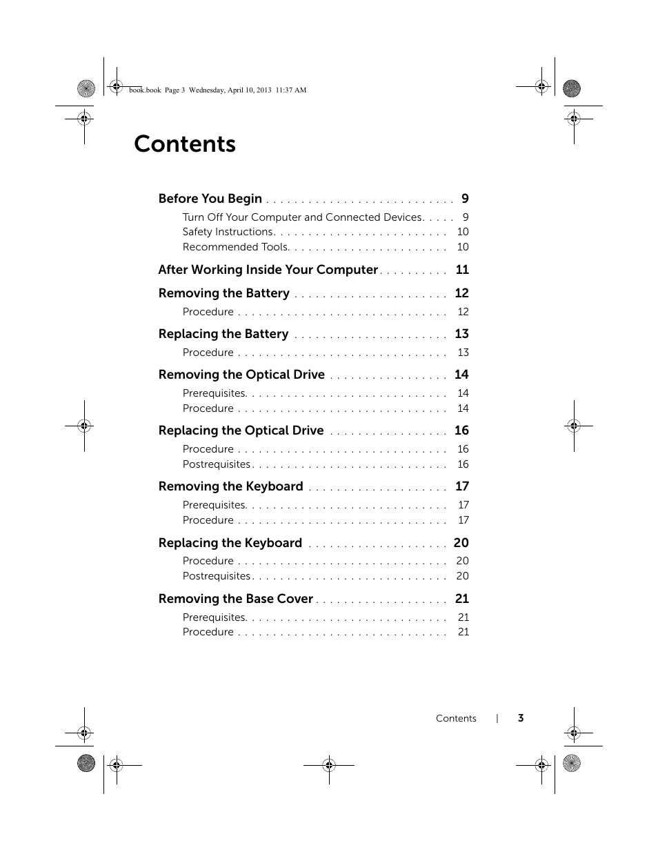 Dell Inspiron M431R (5435, Mid 2013) User Manual | Page 3 / 72