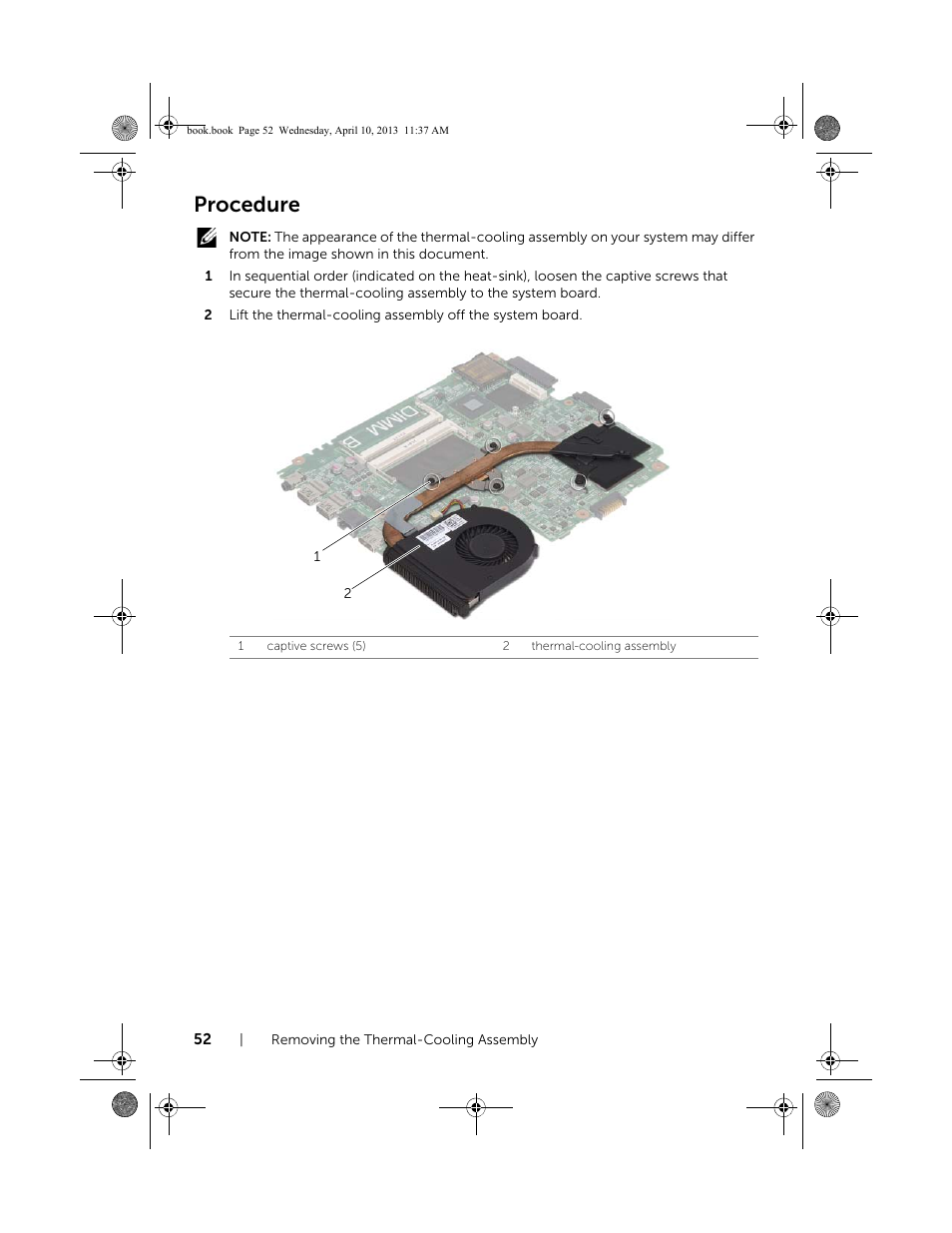 Procedure | Dell Inspiron M431R (5435, Mid 2013) User Manual | Page 52 / 72