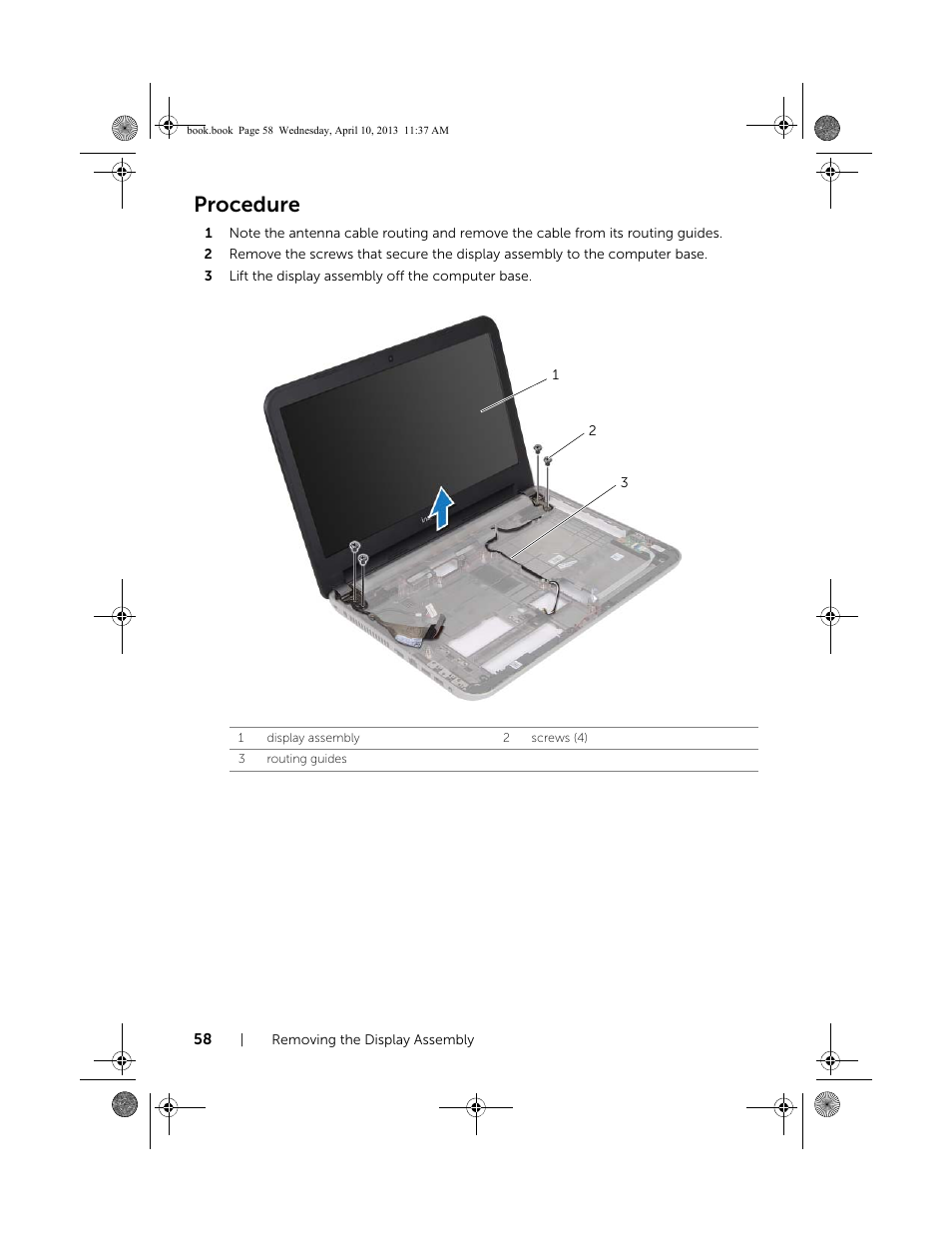 Procedure | Dell Inspiron M431R (5435, Mid 2013) User Manual | Page 58 / 72