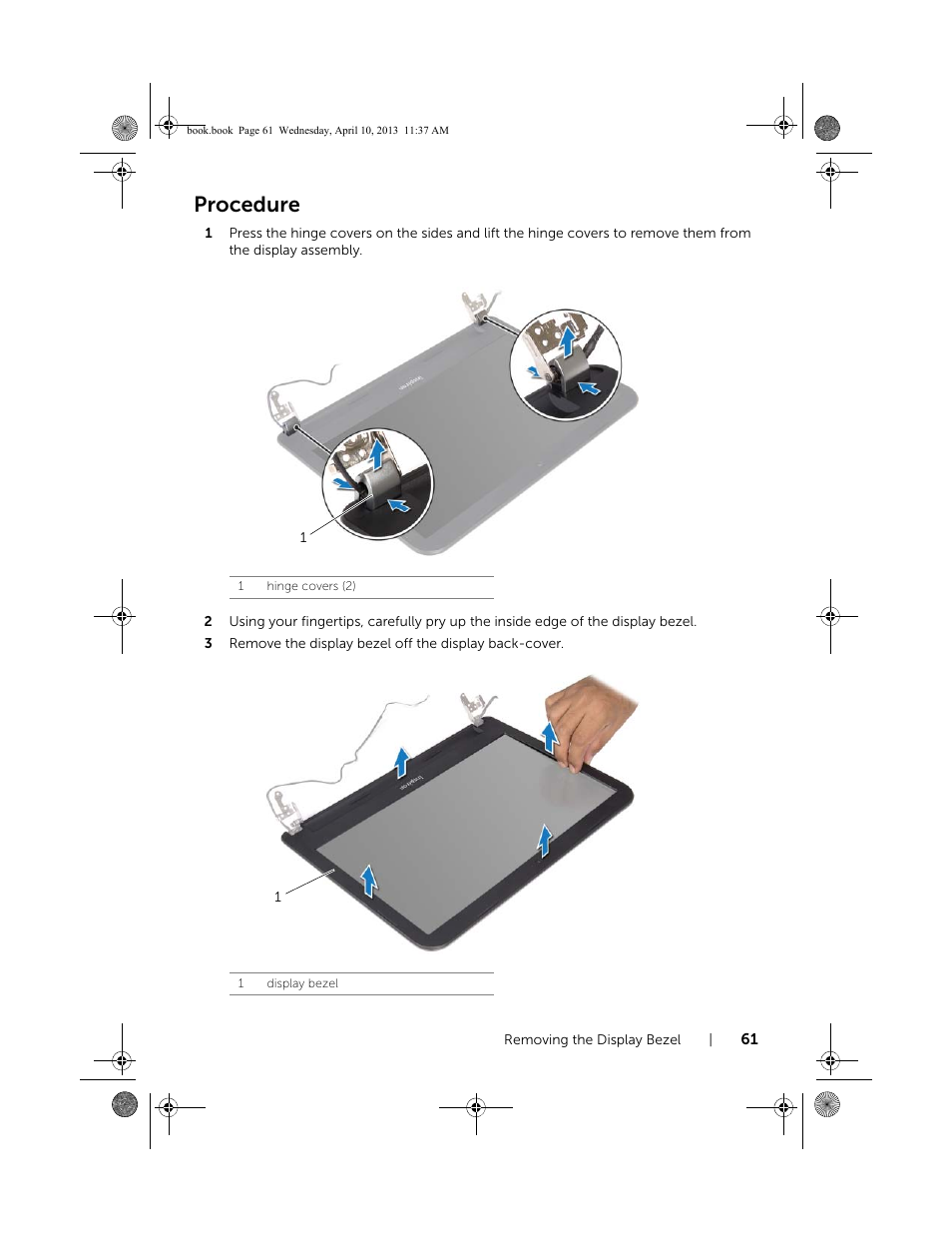 Procedure | Dell Inspiron M431R (5435, Mid 2013) User Manual | Page 61 / 72