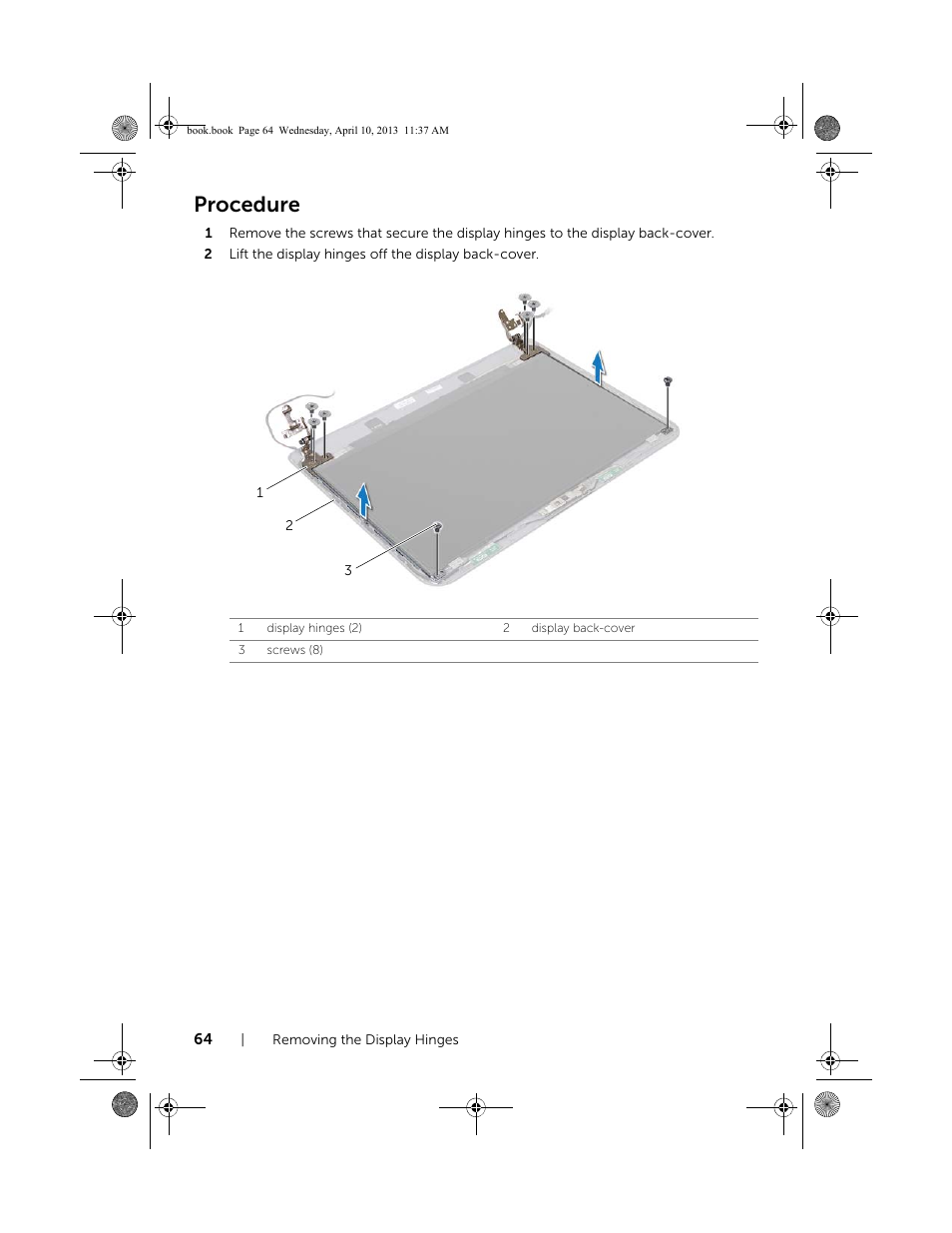 Procedure | Dell Inspiron M431R (5435, Mid 2013) User Manual | Page 64 / 72