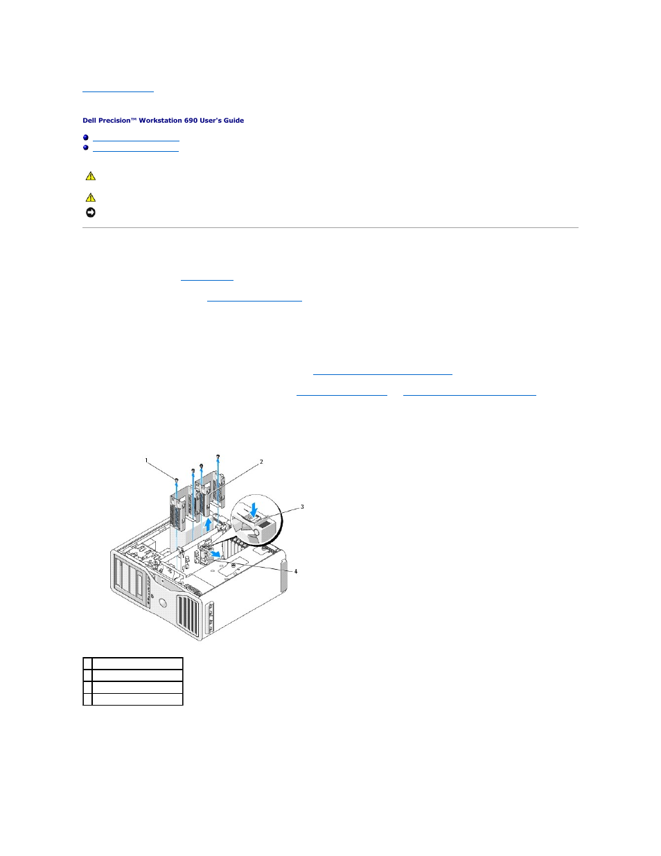 Power supply, Removing the power supply | Dell Precision 690 User Manual | Page 119 / 167