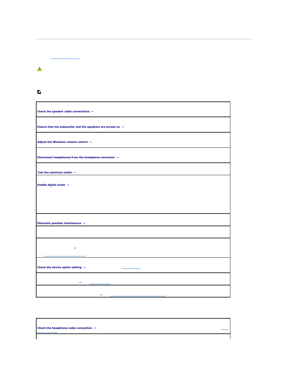 Sound and speaker problems, No sound from speakers, No sound from headphones | Dell Precision 690 User Manual | Page 159 / 167
