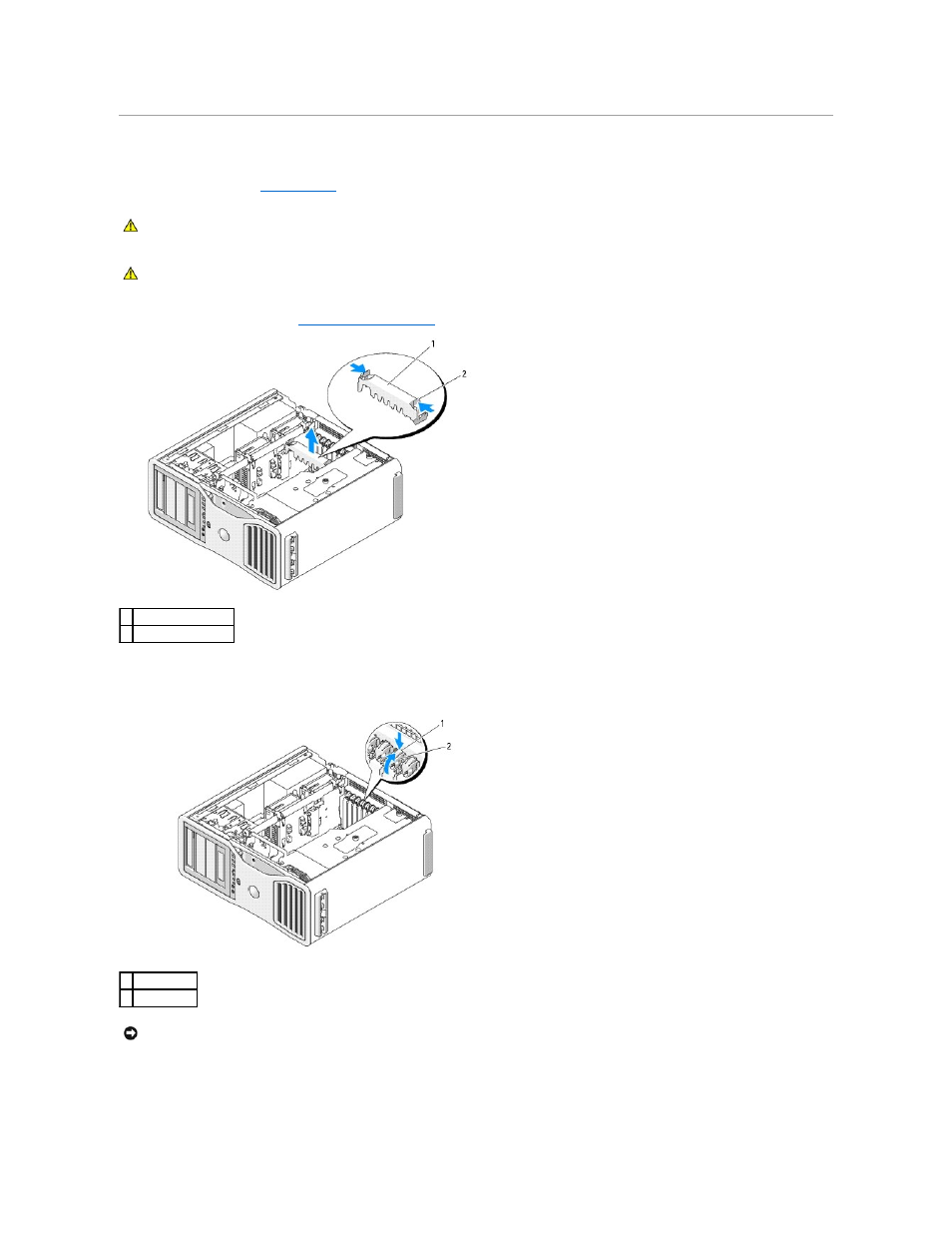 Removing an expansion card, X card, see | Dell Precision 690 User Manual | Page 34 / 167