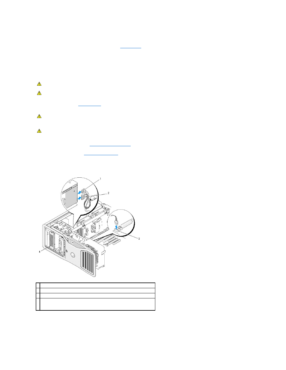 Removing a fifth sata hard drive (optional) | Dell Precision 690 User Manual | Page 60 / 167