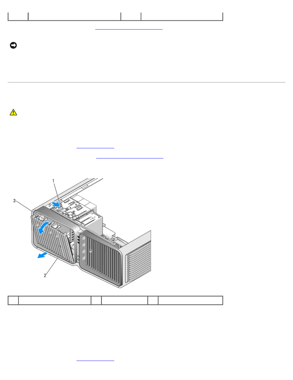 Drive panel, Removing the drive panel, Replacing the drive panel | Dell XPS 710 H2C User Manual | Page 43 / 87