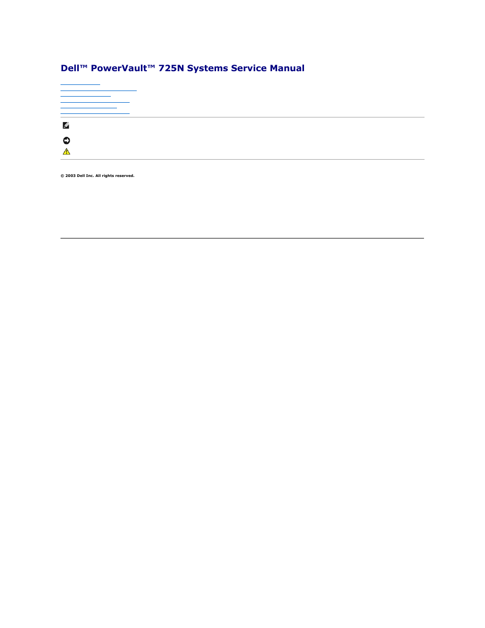 Dell PowerVault 725N (Rackmount NAS Appliance) User Manual | 50 pages