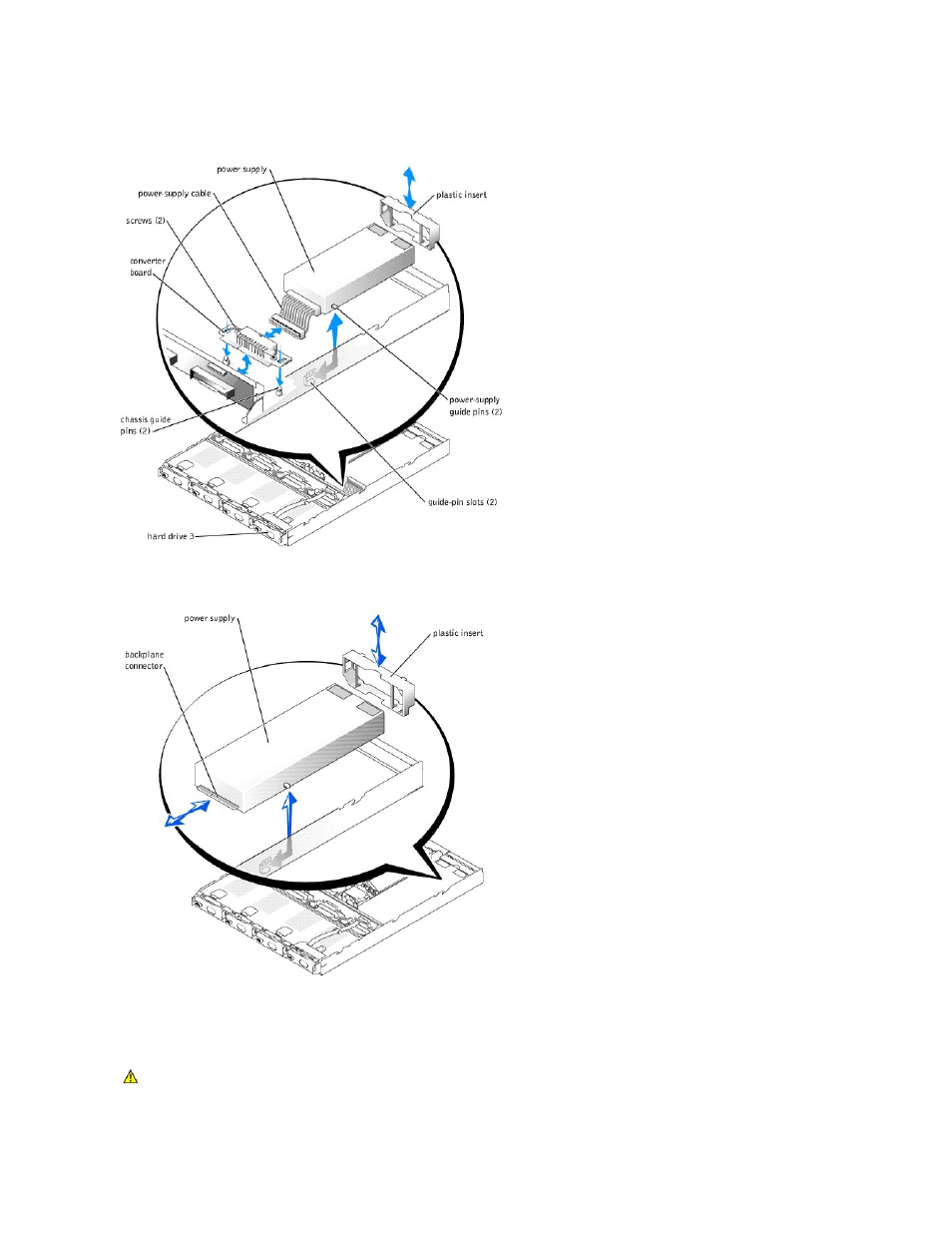 Figure 4, Backplane connector. see, Installing the power supply | Dell PowerVault 725N (Rackmount NAS Appliance) User Manual | Page 31 / 50