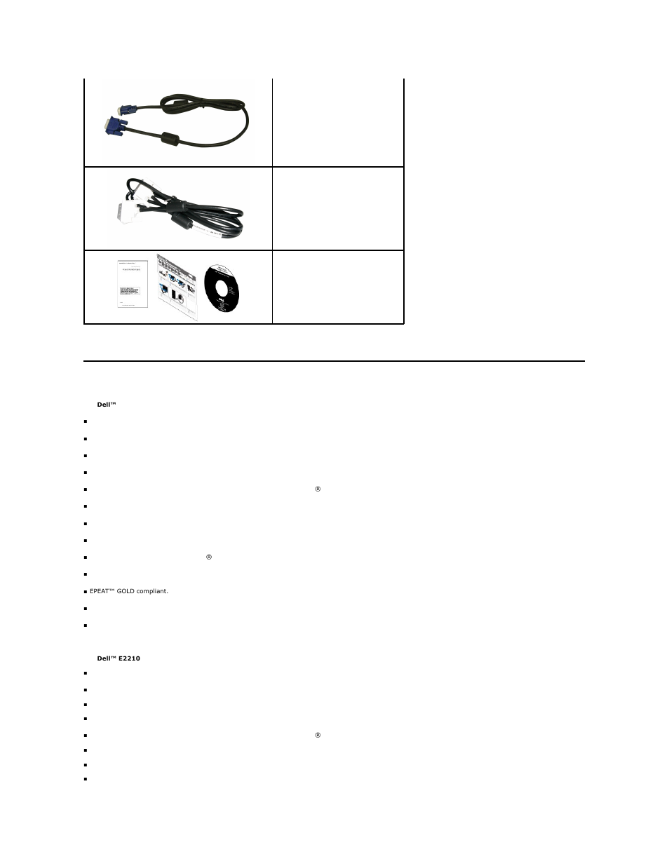 Product features | Dell E2210 Monitor User Manual | Page 3 / 34