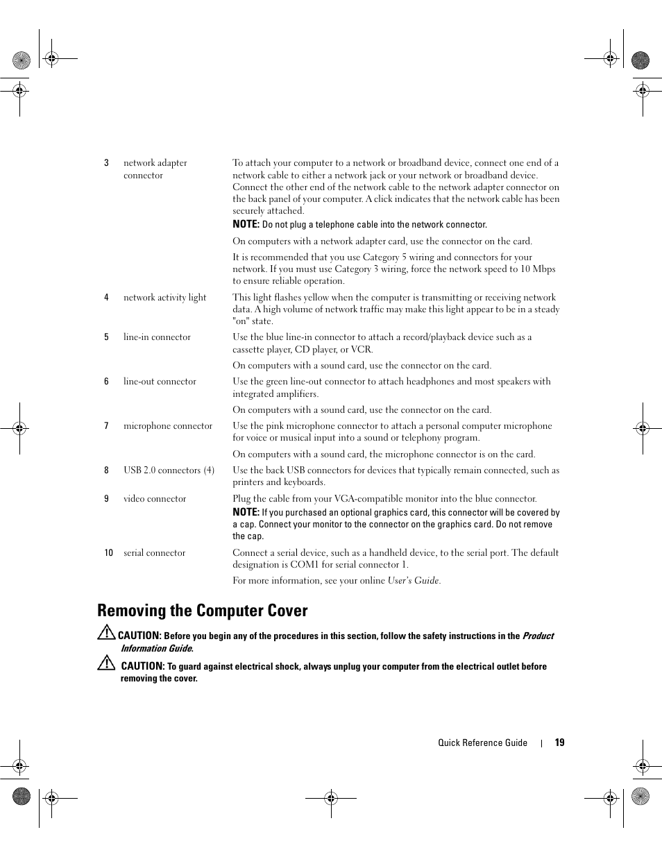 Removing the computer cover | Dell OptiPlex 320 User Manual | Page 19 / 44