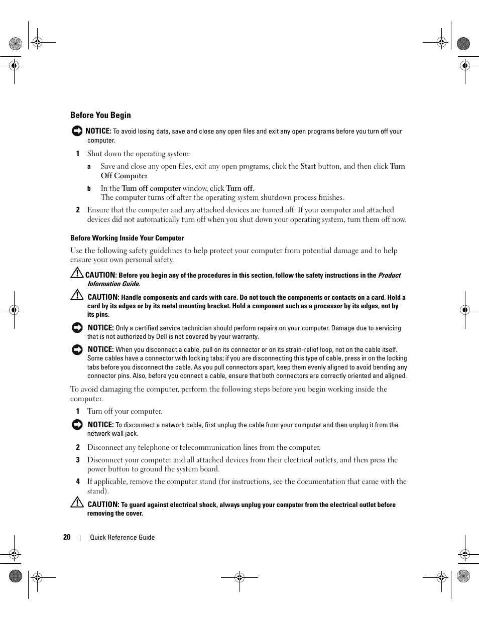 Before you begin | Dell OptiPlex 320 User Manual | Page 20 / 44