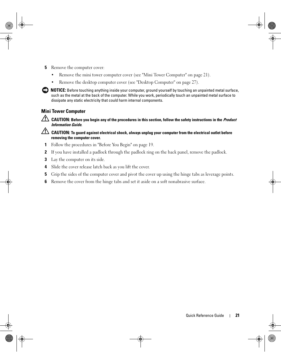 Mini tower computer | Dell OptiPlex 320 User Manual | Page 21 / 44