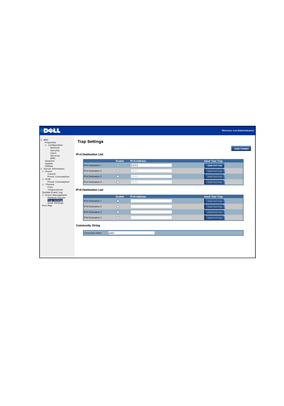Traps settings | Dell PowerEdge C410x User Manual | Page 26 / 54