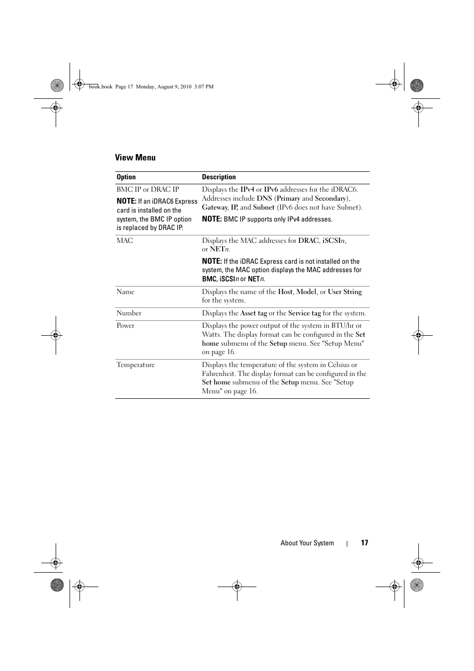 View menu | Dell PowerVault NX200 User Manual | Page 17 / 166