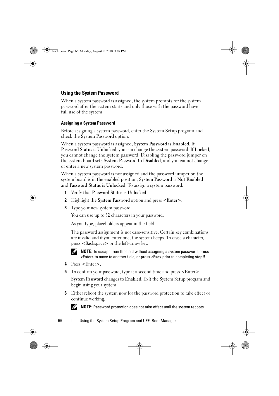 Using the system password | Dell PowerVault NX200 User Manual | Page 68 / 166