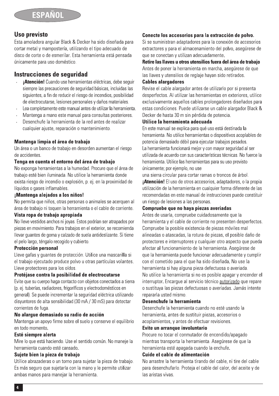 Black & Decker KG2001 User Manual | Page 4 / 11