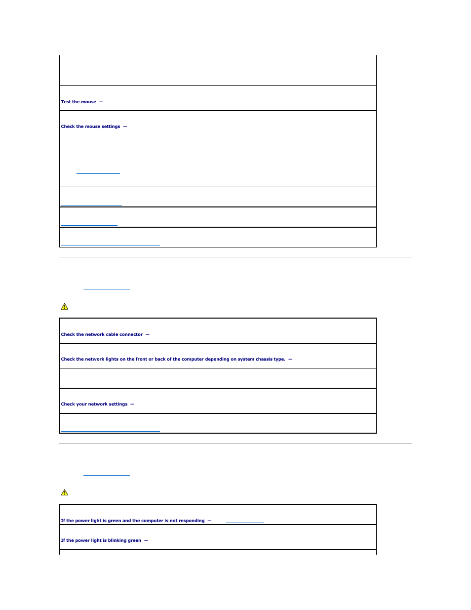 Network problems, Power problems | Dell OptiPlex GX520 User Manual | Page 190 / 229