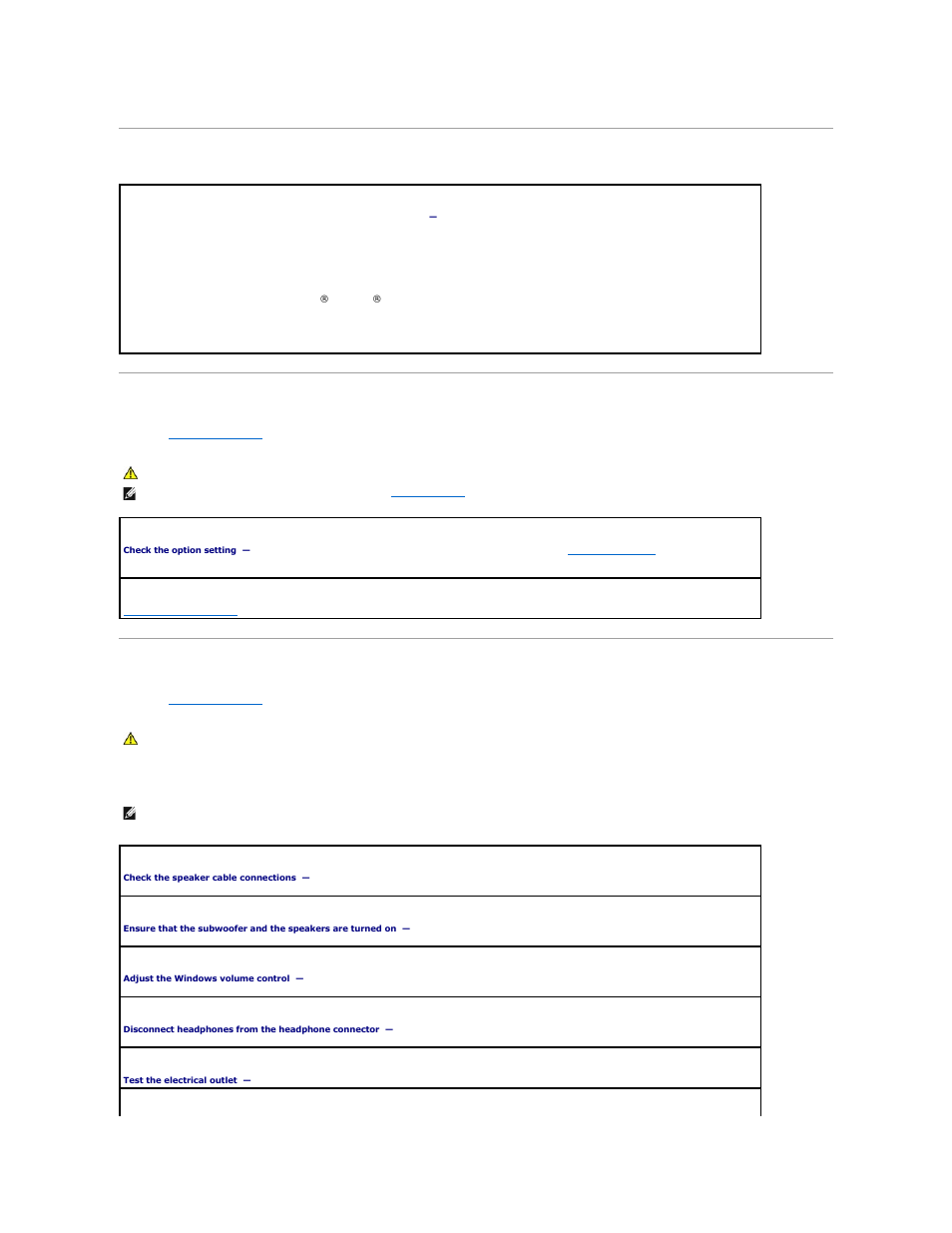 Restoring default settings, Serial or parallel device problems, Sound and speaker problems | No sound from speakers | Dell OptiPlex GX520 User Manual | Page 192 / 229
