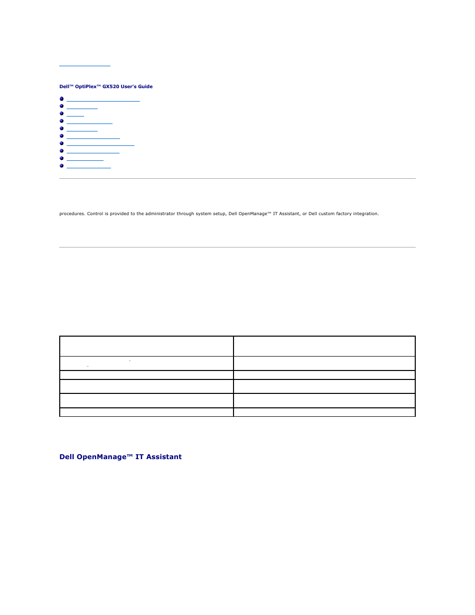 Advanced features, Legacyselect technology control, Manageability | Alert standard format, Dell openmanage™ it assistant, Dell openmanage client instrumentation | Dell OptiPlex GX520 User Manual | Page 2 / 229