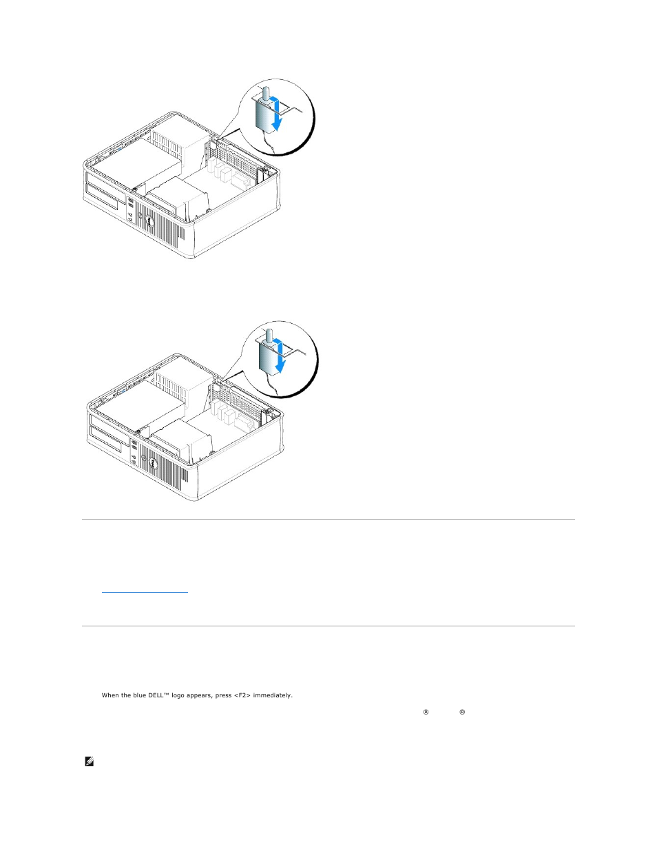 Replacing the chassis intrusion switch, Resetting the chassis intrusion detector, Small form factor computer | Dell OptiPlex GX520 User Manual | Page 21 / 229
