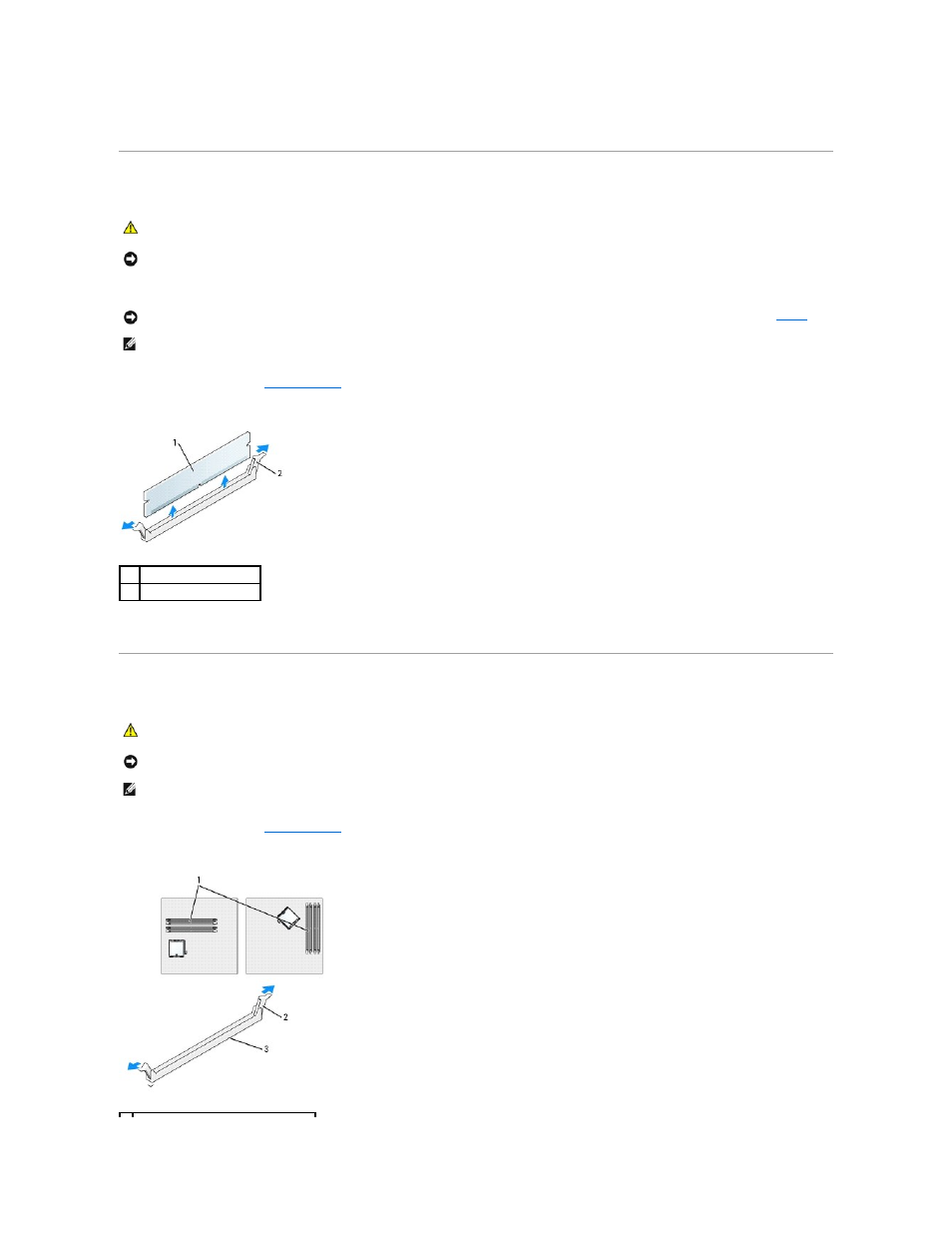 Removing memory, Replacing/adding additional memory | Dell OptiPlex GX520 User Manual | Page 57 / 229