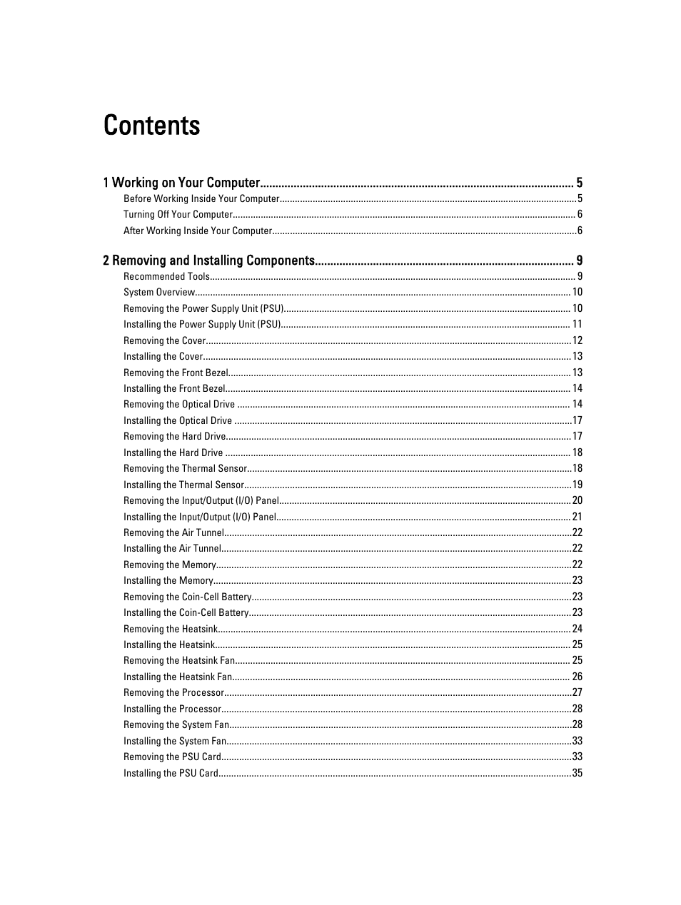 Dell Precision T5610 (Late 2013) User Manual | Page 3 / 73