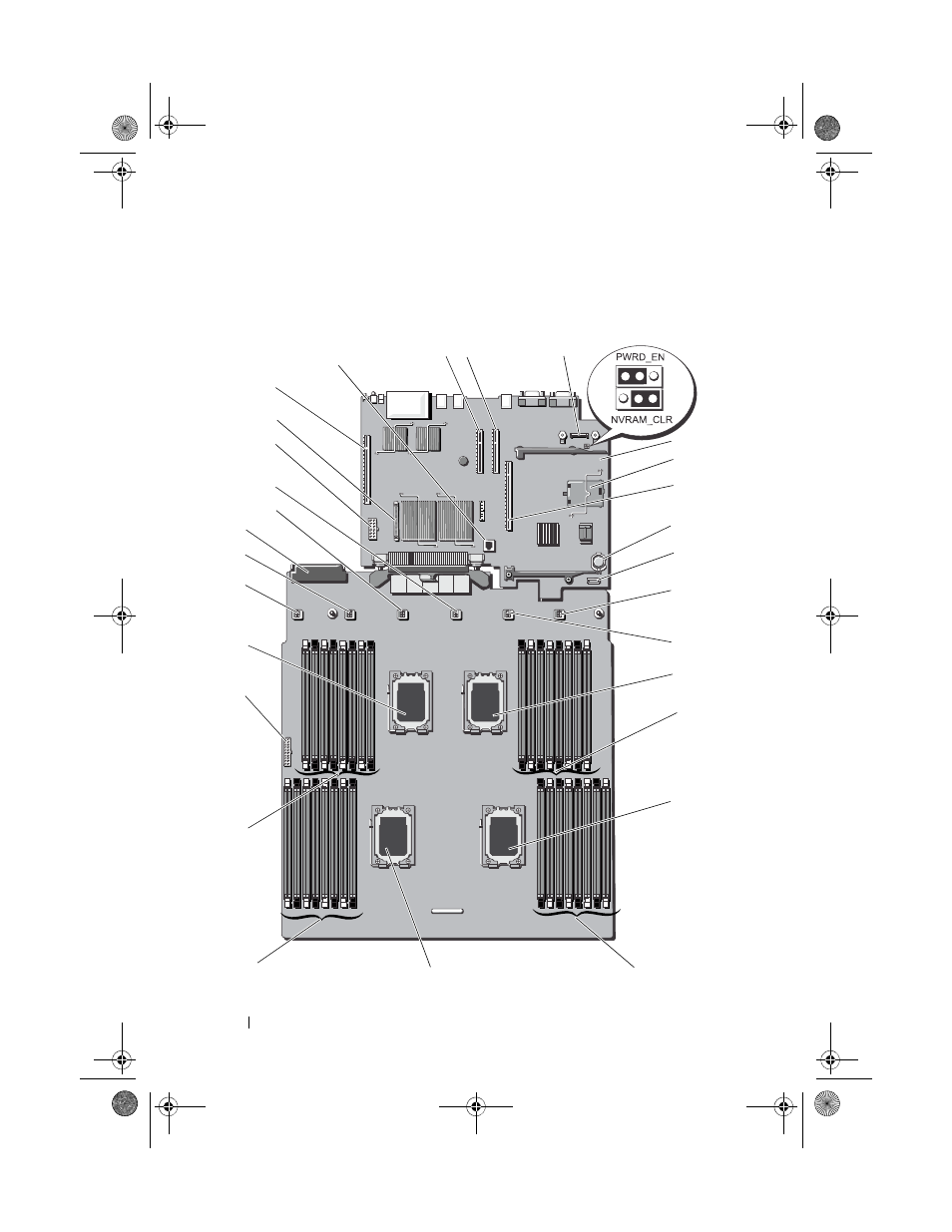 System board connectors, Figure 6-1 for jumper, See figure 6-1 for | Ee figure 6-1, And figure 6-1 | Dell PowerEdge R815 User Manual | Page 180 / 196