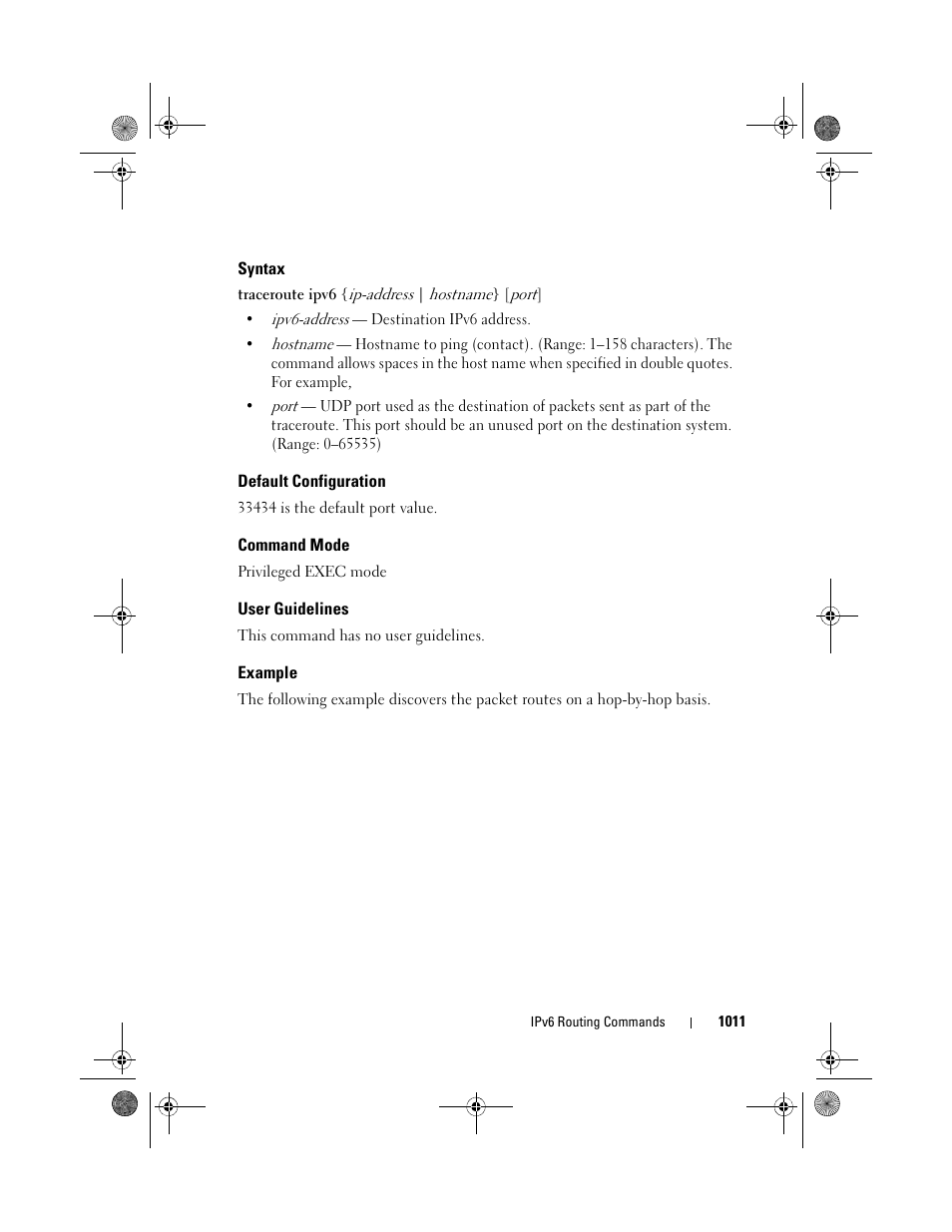 Syntax, Default configuration, Command mode | User guidelines, Example | Dell POWEREDGE M1000E User Manual | Page 1011 / 1682