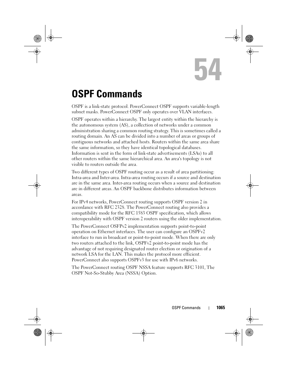 Ospf commands | Dell POWEREDGE M1000E User Manual | Page 1065 / 1682