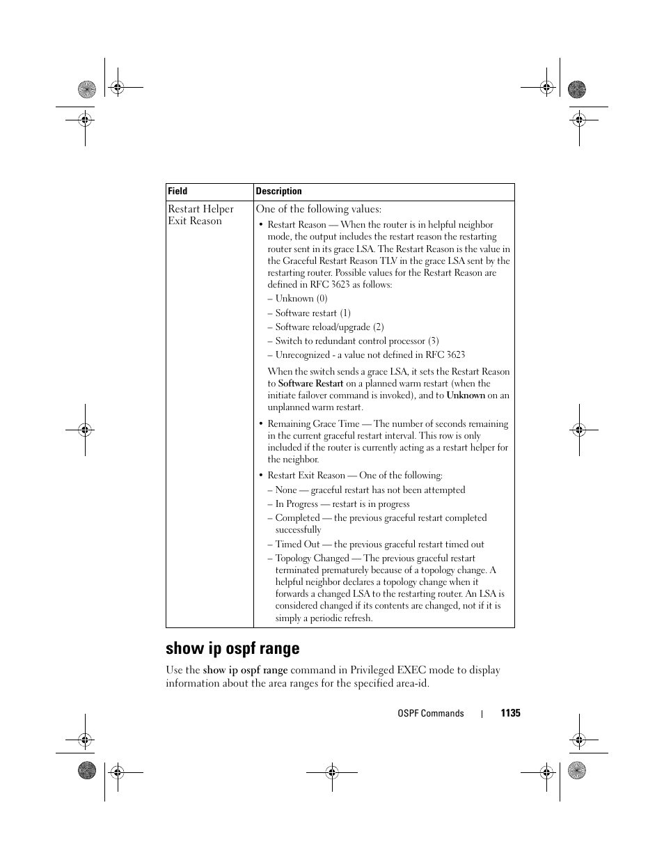 Show ip ospf range | Dell POWEREDGE M1000E User Manual | Page 1135 / 1682