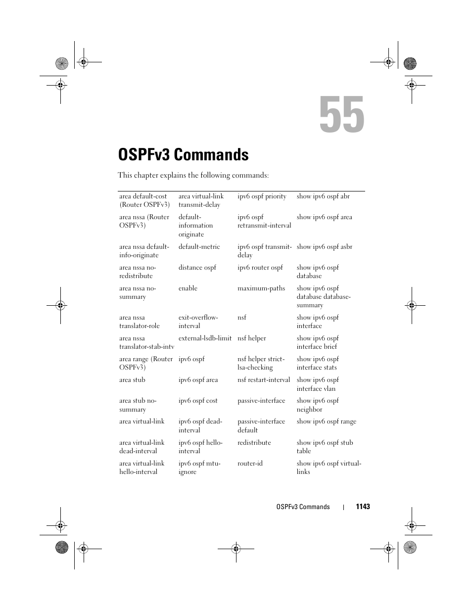 Ospfv3 commands | Dell POWEREDGE M1000E User Manual | Page 1143 / 1682
