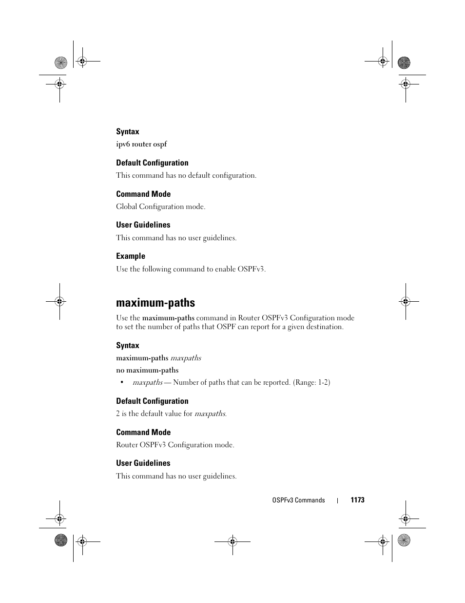 Syntax, Default configuration, Command mode | User guidelines, Example, Maximum-paths | Dell POWEREDGE M1000E User Manual | Page 1173 / 1682