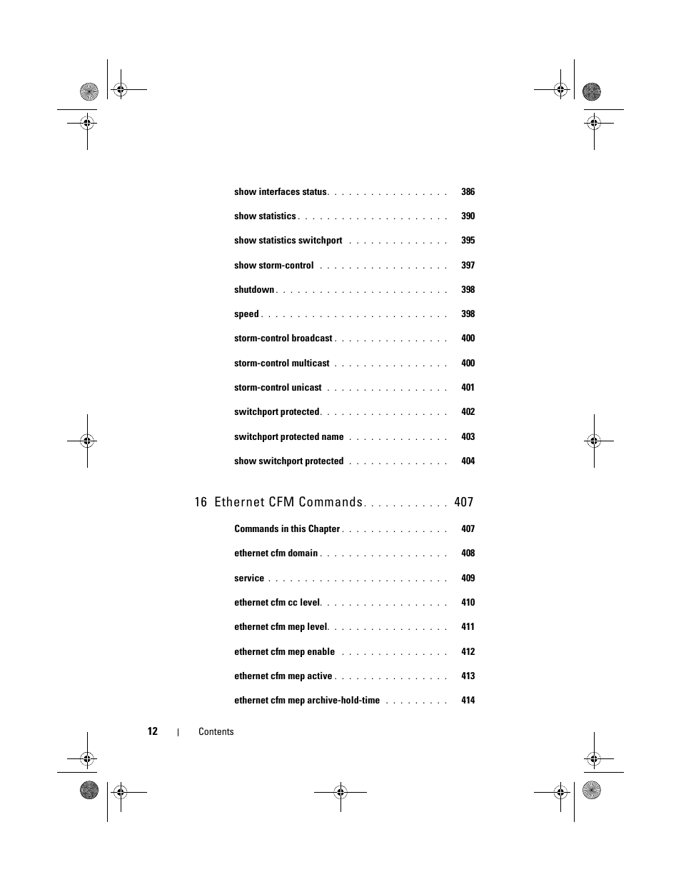 16 ethernet cfm commands | Dell POWEREDGE M1000E User Manual | Page 12 / 1682