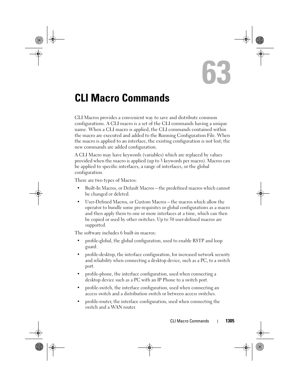 Cli macro commands, Cli macro, Commands | Dell POWEREDGE M1000E User Manual | Page 1307 / 1682