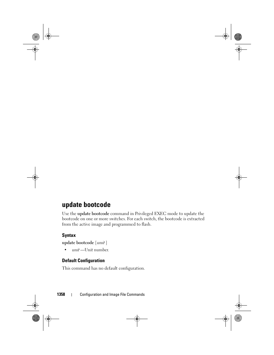 Update bootcode, Syntax, Default configuration | Dell POWEREDGE M1000E User Manual | Page 1360 / 1682