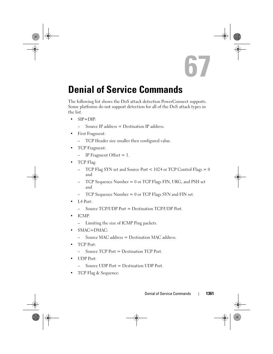 Denial of service commands, Denial of service, Commands | Dell POWEREDGE M1000E User Manual | Page 1365 / 1682